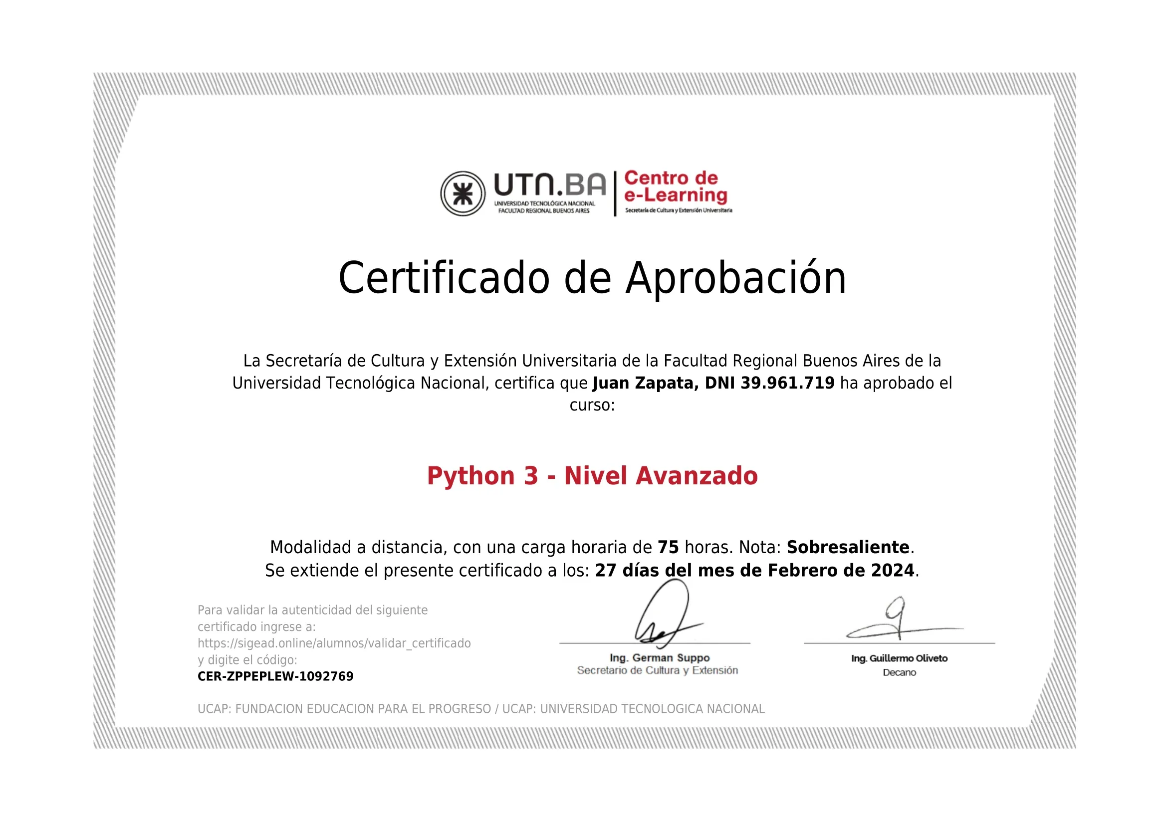 Advanced Python Level - UTN