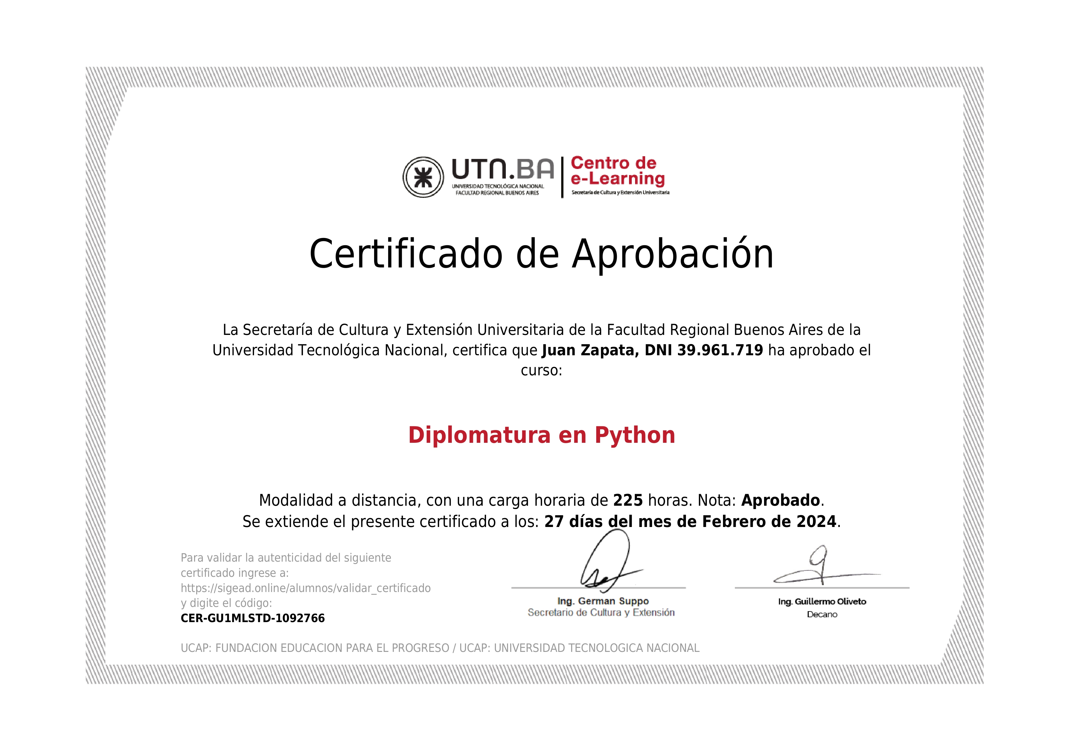 UTN e-Learning - Diplomatura Python